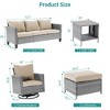 Sonkuki 6-Piece Patio Conversation Set with Swivel Rocking Chair and Side Table, Navy Blue Cushion - 3 of 4