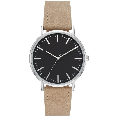 Men's Value Strap Watch - Goodfellow & Co™ Silver/brown : Target