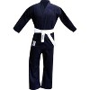 Amber Fight Gear Lightweight Karate Uniform, Polyester-Cotton Martial Arts Gi for Training & Sparring, Includes Jacket, Pants & Belt, White, Size 6 - 2 of 4