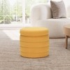 WestinTrends Alexandria Mid-Century Modern Faux Shearling Shearling Round Storage Ottoman - 2 of 4