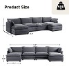 Hyleory Corduroy U-Shaped Sectional Sofa, 4-Seater Couch with 2 Movable Ottomans, Modular Living Room Furniture - 4 of 4