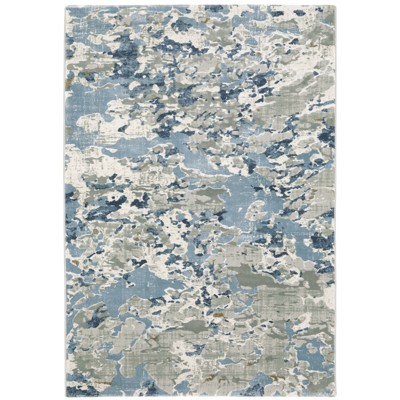 Oriental Weavers Easton 3317E Grey/ Blue Indoor Area Rug - 5'3" x 7'6"