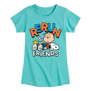 Girls' - Peanuts - Rerun And Friends Fitted Short Sleeve Graphic T-Shirt - 1 of 4