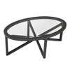 Hrinhom 46"W Modern Coffee Table With Glass Top And Wood Base - 3 of 4