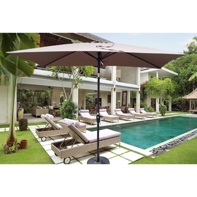 TiramisuBest 6x9ft Outdoor Patio Waterproof Umbrella with Crank & Push Button Tilt (without Flap) for Garden, Backyard, Pool, Market - Navy Blue