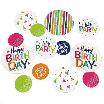 Big Dot of Happiness Cheerful Happy Birthday - Colorful Birthday Party Giant Circle Confetti - Party Decorations - Large Confetti 27 Count