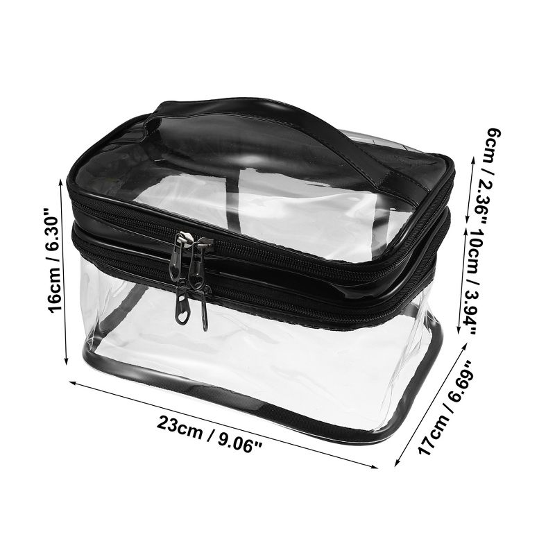 Unique Bargains Double Layer Makeup Bag Cosmetic Travel Bag Case Make Up Organizer Bag Clear Bags for Women 1pcs, 4 of 7