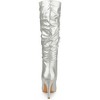 Allegra K Women's Shiny Pointed Toe Stiletto High Heels Knee High Boots - 4 of 4