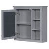 NicBex 30" x 28" Bathroom Storage Wall Cabinet with Mirror & Adjustable Shelves, Medicine Cabinet, Mirror Cabinet with 3 Open Shelves, Gray - 4 of 4