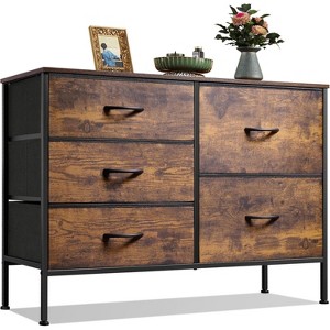 Lyngins 5-Drawer Dresser for Bedroom, Spacious Chest of Drawers, Storage Cabinet with Wooden Top & Metal Frame for Closet/Entryway/Nursery - 1 of 4
