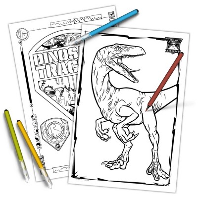 Jurassic World Coloring Book with Brush Tip Markers