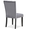 2pc Casual Upholstered Velvet Upholstery Chair Channel Tufted Back Wooden Dining Room Furniture Gray Black - 3 of 4