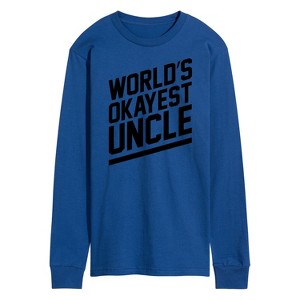 Men's - Instant Message - World's Okayest Uncle Long Sleeve Graphic T-Shirt - 1 of 4