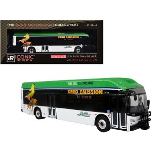 New Flyer Xcelsior XHE40 Transit Bus "AC Transit" White and Green with Graphics 1/87 (HO) Scale Diecast Model by Iconic Replicas - 1 of 4