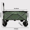 FURNIinspire Outdoor Serving Carts Utility Park Garden Cart Tool Customized Color Folding Camping Trolley Outdoor Picnic, Green, 37.8"*21.2"*34.45" - 3 of 4