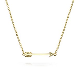Bling Jewelry Dainty Cupid Arrow Pendant Necklace in 14K Gold