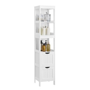 VASAGLE Bathroom Floor Cabinet Bathroom Storage Organizer Rack Stand,Multifunctional Corner Unit 2 Drawers - 1 of 4