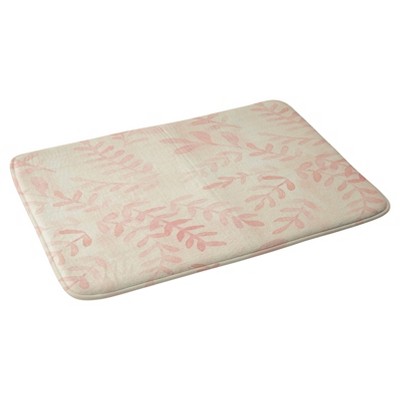 Geometric Botanical Bath Mat (36"x24") Pink - Deny Designs