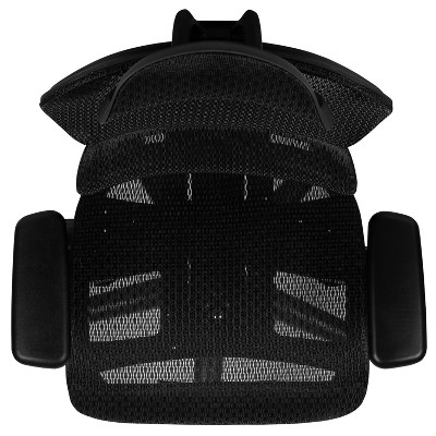 Ergonomic High-Back Swivel Task Chair with Adjustable Arms in Black