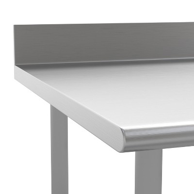 Commercial Grade Stainless Steel Kitchen Prep and Work Table with Backsplash