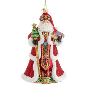 Kurt Adler 7-Inch Bellissimo Glass Red Santa Ornament - 1 of 4