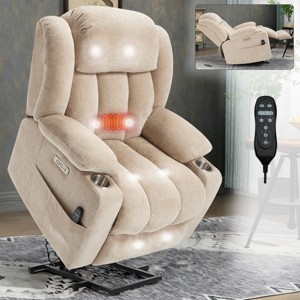 Power Lift Recliner Chair with 8-Point Massage & Heat, Wide Recliner with USB/Type-C Ports & Cup Holders for Elderly-3irtyhousy - 1 of 4