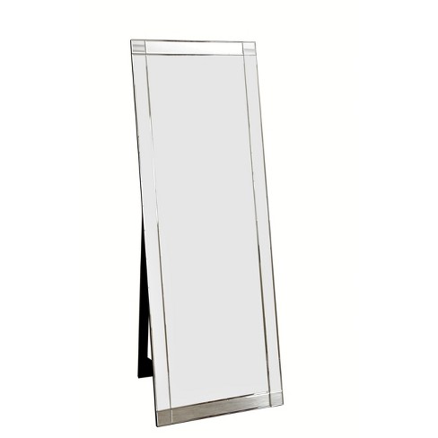 63 Clarice Standing Floor Mirror Silver Abbyson Living