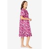 Dreams & Co. Plus Size Short Floral Print Cotton Gown - 4 of 4