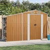 vidaXL Galvanized Steel Garden Shed in Brown - Ample Storage Space for Outdoor Use with Flexible Access and Ventilation - 2 of 4
