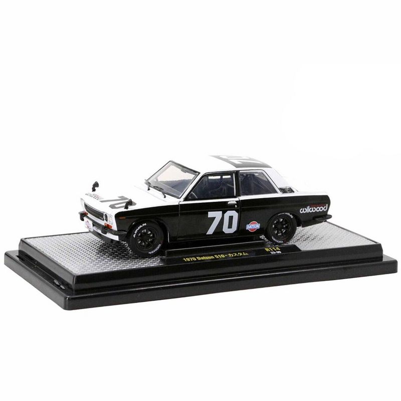 1970 Datsun 510 #70 Black and White "Wilwood Racing" Limited Edition to 6000 pieces 1/24 Diecast Model Car by M2 Machines, 2 of 4
