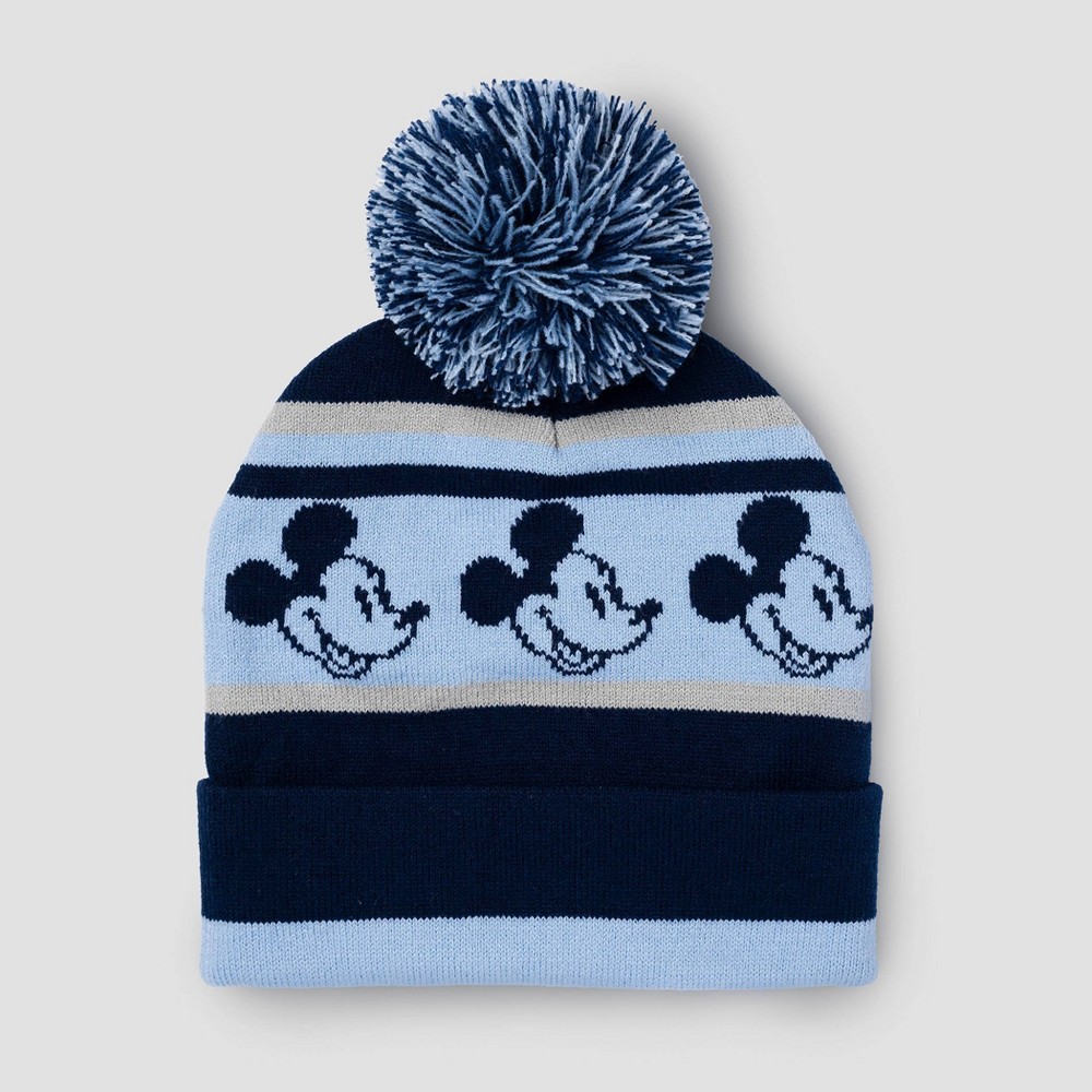 Toddler Mickey Mouse Beanie with Pom - Blue OSFM