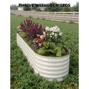 Galvanized Raised Garden Beds Outdoor, Oval Metal Planter Boxes Outdoor, Bottomless Planter Raised Beds for Vegetables Flowers Herbs Fruits - 1 of 4
