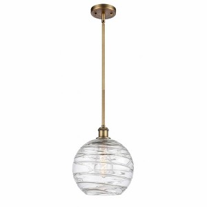 Athens Deco Swirl - 1 Light Stem Hung Mini Pendant In Industrial Style-13 Inches Tall and 10 Inches Wide - 1 of 1