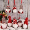 Angel Sar 8-Pack Swedish Gnome Ornaments, Handmade Plush Tomte Elf Hanging Decor for Xmas Tree, Scandinavian Santa Claus Lucky Charm - 2 of 4