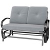 Outsunny Patio Glider Bench with Padded Cushions and Armrests, Outdoor 2-Person Swing Rocking Chair Loveseat with Sturdy Frame - 4 of 4