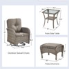 Gymojoy 5 Pieces Outdoor Swivel Chair Glider Chairs with Ottoman and Side Table - 2 of 4