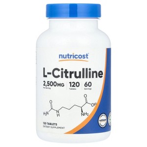 Nutricost L-Citrulline, 2,500 mg, 120 Tablets (1,250 mg per Tablet) - 1 of 2