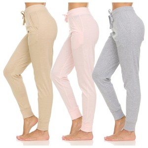 Womens Running Workout Fleece Joggers Sweatpants with Pockets and Elastic Cuff, Pack of 3 Up to XXL - 1 of 4