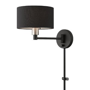 Livex Lighting Bainbridge 1 - Light Wall Light in  Black/Brushed Nickel - 1 of 4