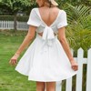 EXLURA Women's 2025 Summer Short Puff Sleeve Casual Short Mini Dresses Tie Back Square Neck A-Line Sundress - 2 of 4