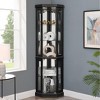 Lighted Corner Curio Cabinet - Display Case for Living Room, Antique Collectibles, Wine & Bar Glass Storage - Elegant Corner Design - 4 of 4