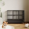Large Heavy Duty Dog Crate, Metal Dog Cage Kennel Portable Crate Indoor/Outdoor with Double Door Lockable Wheels - 2 of 4