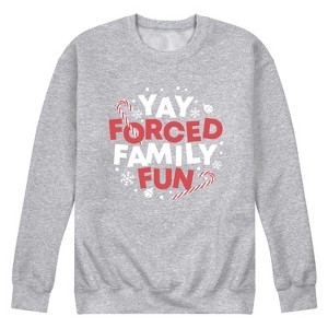 Men's - Instant Message - Yay Forced Family Fun Graphic Fleece Sweatshirt - 1 of 4
