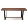 72" Modern Farmhouse Solid Wood Distressed Plank Top Dining Table - Saracina Home - image 3 of 4