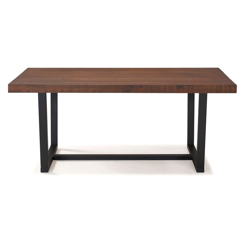 72" Modern Farmhouse Solid Wood Distressed Plank Top Dining Table - Saracina Home, 4 of 10