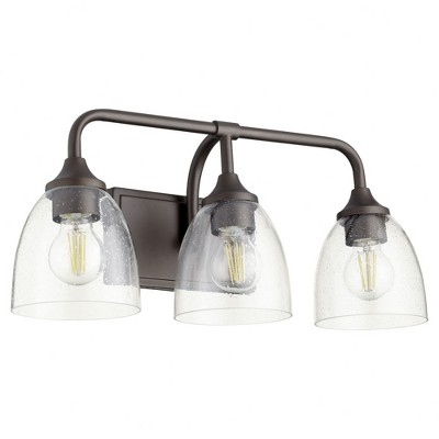 Quorum Lighting Enclave Glass 3-Light Oiled Bronze Wall Sconce