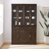 Crosley 78" Stanton 2pc Glass Door Kitchen Storage Pantry Cabinet Set Coffee: Traditional Style, MDF Wood Veneer, 10 Shelves - 3 of 4