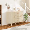 Sideboard Buffet Storage Cabinet , Accent Cabinet with Smoothly Sliding Tambour Doors - 2 of 4