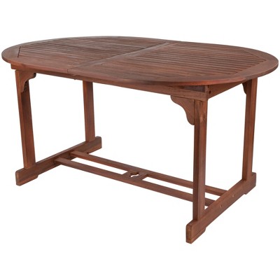 Oval Folding Acacia Wood Outdoor Patio Dining Table