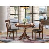 HomeStock 3-Piece Mahogany Finish Solid Wood Top Dining Table with 2 Chairs - 2 of 4